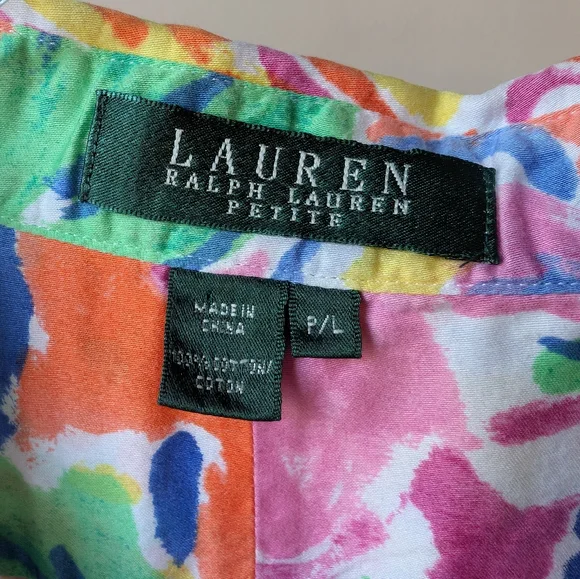 RALPH LAUREN 100% Cotton Button Down Dopamine Dressing Vibrant Bold Colorful - Picture 3 of 4